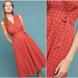 NWT Anthropologie Notch Collar Eyelet Dress